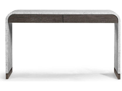 JC Modern Gaia Rectangular Console Table in White Smoke Eggshell