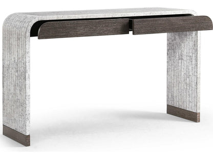 JC Modern Gaia Rectangular Console Table in White Smoke Eggshell