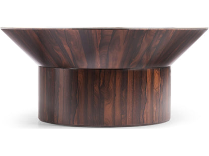 JC Modern Round Wood Natural Straw Coffee Table