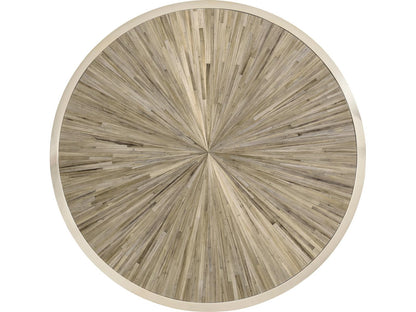 JC Modern Round Wood Natural Straw Coffee Table