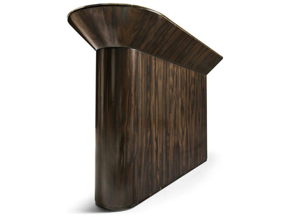 JC Modern Verdure Console Table Jade Green Straw Marquetry