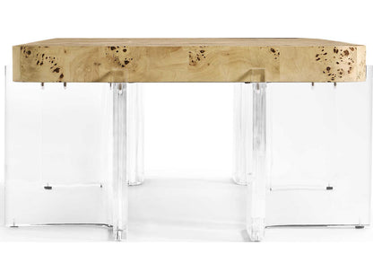 Water Veil Rectangular Natural Mappa Burl Coffee Table