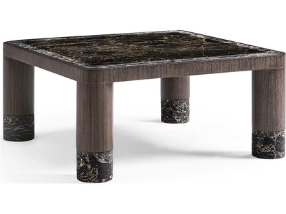 Monarch Square Coffee Table in Chocolate Apricot Oak with Marble Top