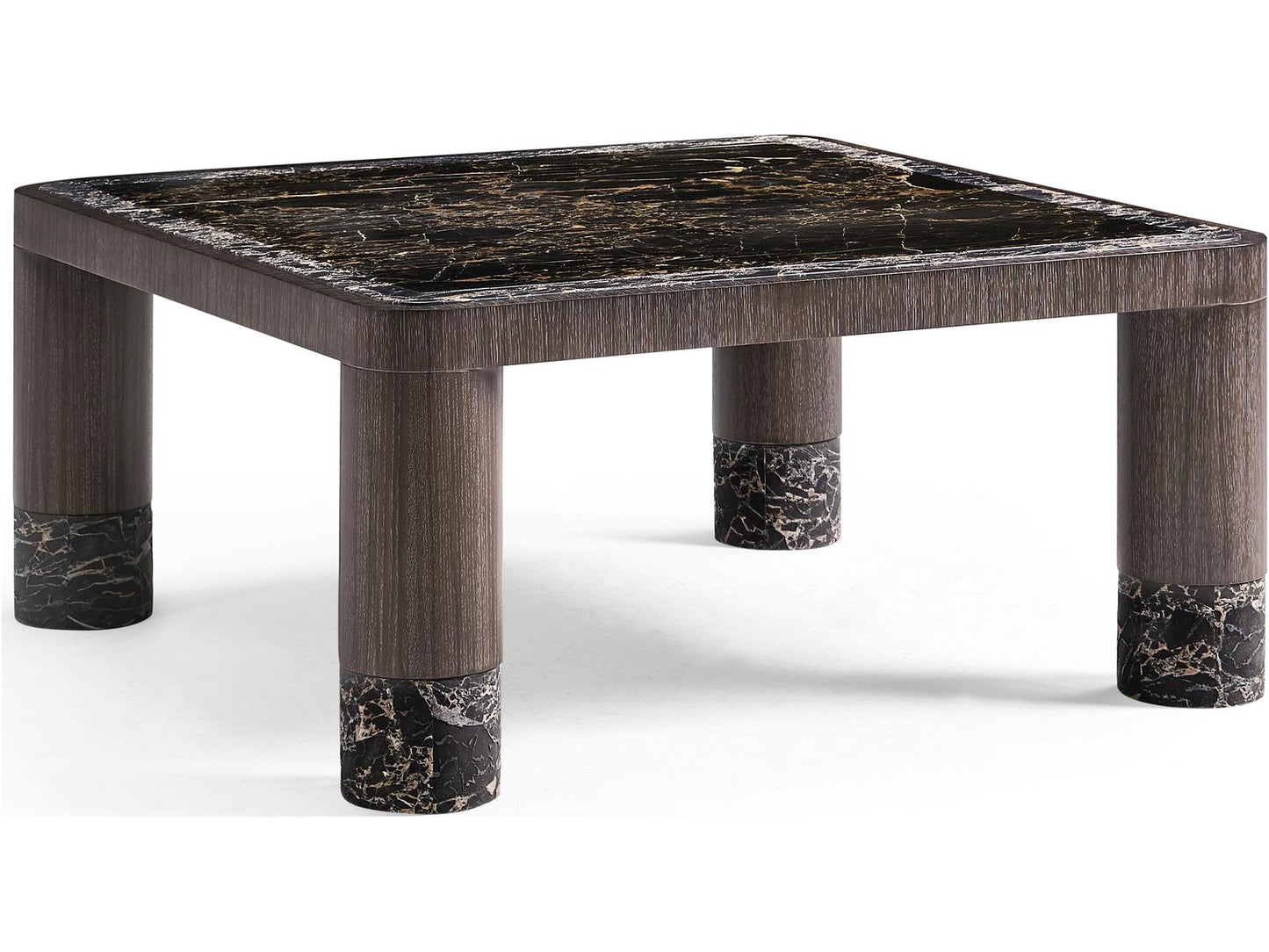 Monarch Square Coffee Table in Chocolate Apricot Oak with Marble Top