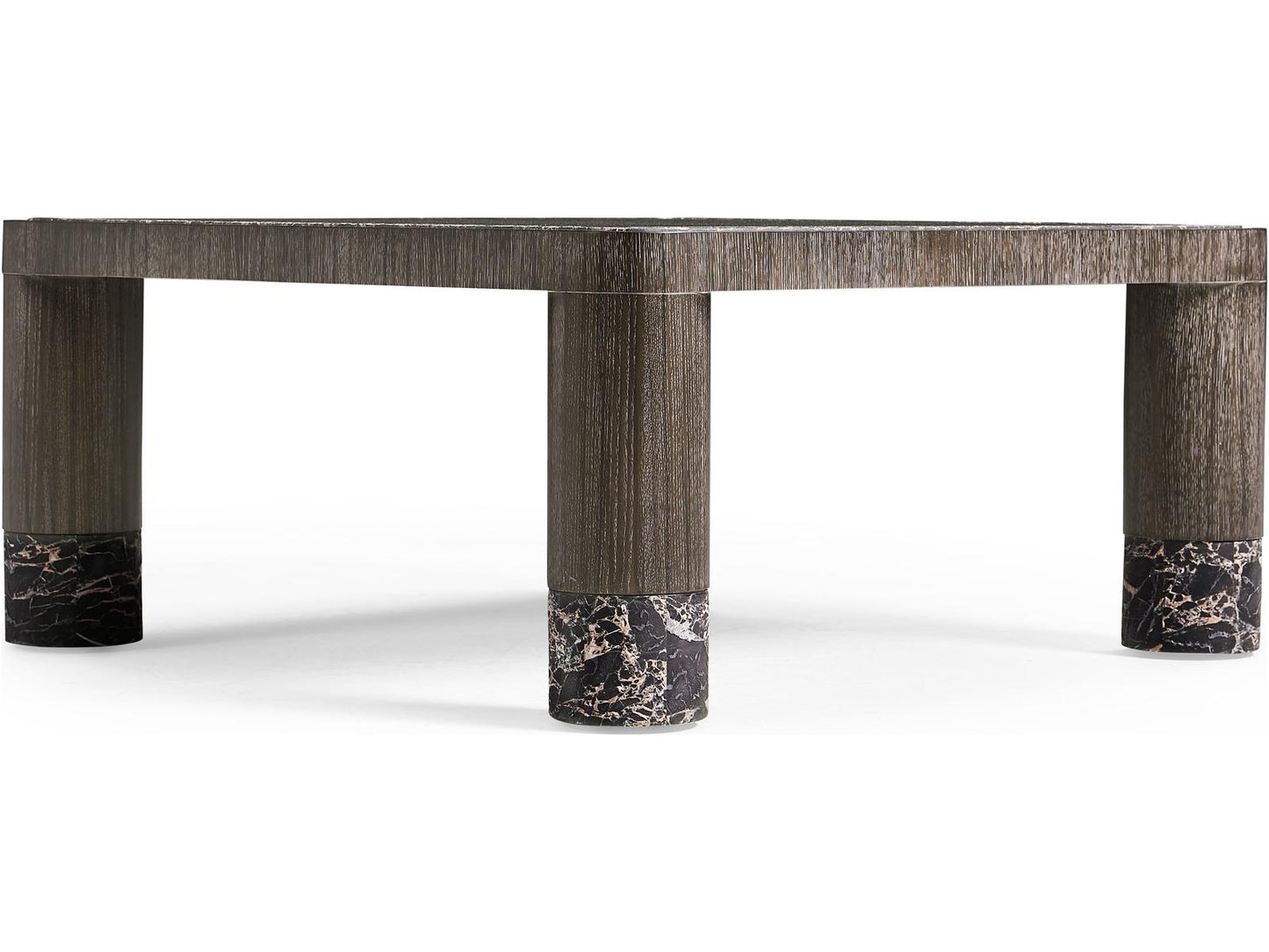Monarch Square Coffee Table in Chocolate Apricot Oak with Marble Top