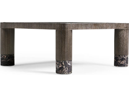 Monarch Square Coffee Table in Chocolate Apricot Oak with Marble Top