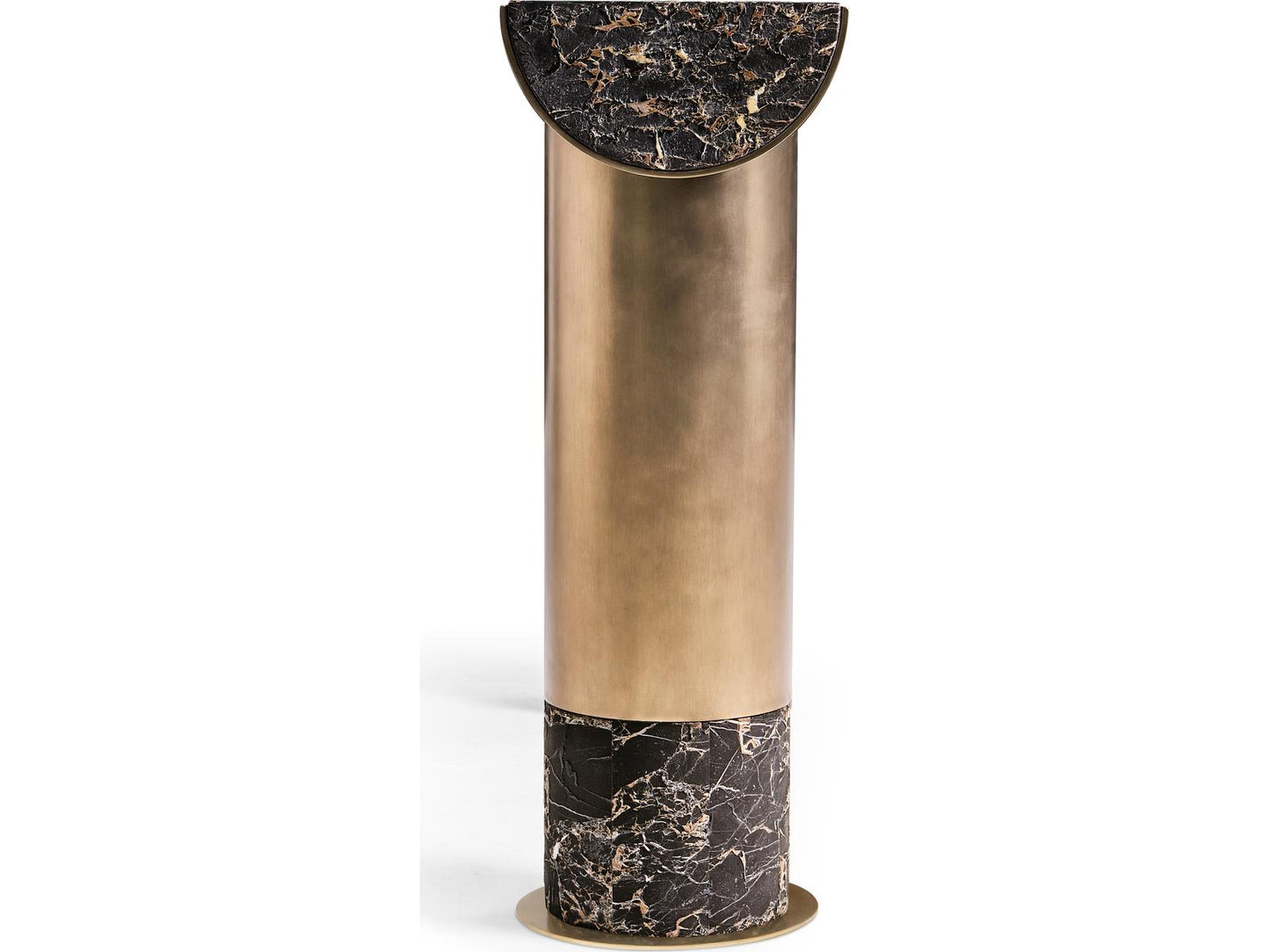 JC Modern Nova Rectangular Marble Industrial Bronze Console Table