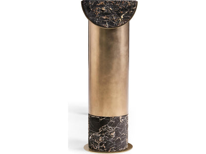 JC Modern Nova Rectangular Marble Industrial Bronze Console Table