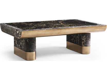 JC Modern Nova Rectangular Marble Coffee Table Industrial Bronze