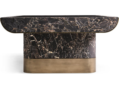 JC Modern Nova Rectangular Marble Coffee Table Industrial Bronze