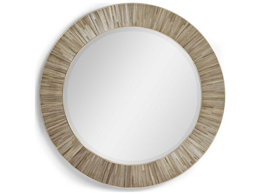 Jc Modern Oak Wood Natural Straw Sideboard and Mirror Set