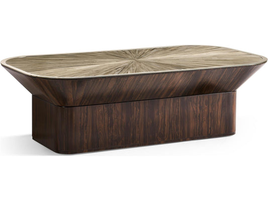 JC Modern Rectangular Wood Natural Straw Coffee Table