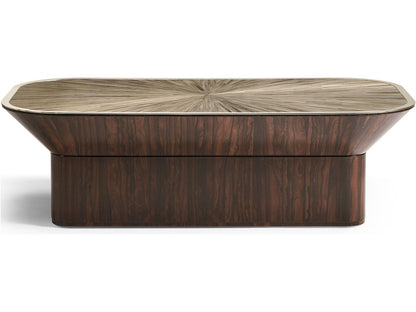 JC Modern Rectangular Wood Natural Straw Coffee Table