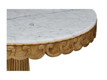 William Yeoward Round Marble Washed Oak End Table