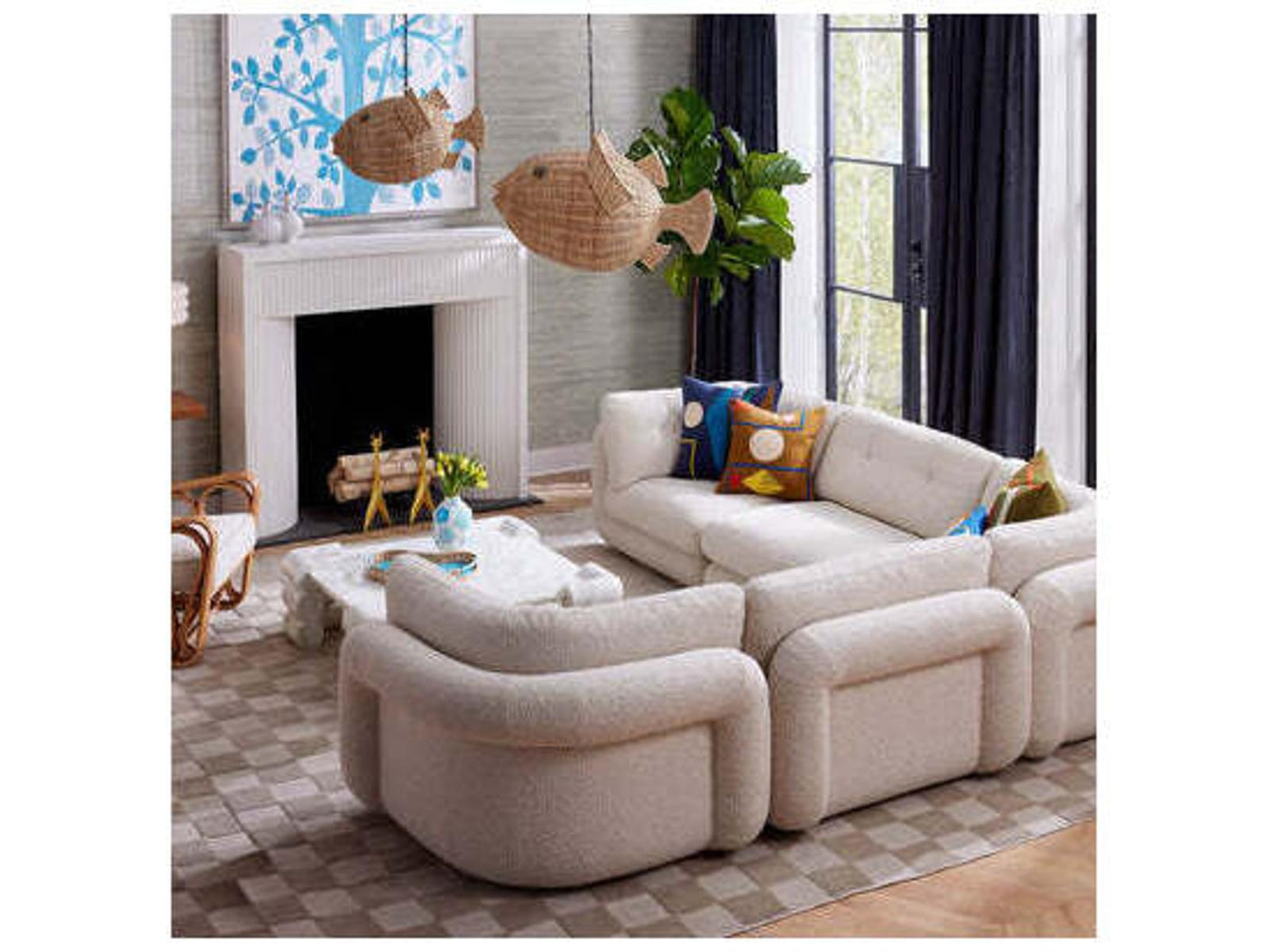 Circuit Square Coffee Table in Banswara Marble