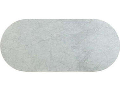 Alphaville Oval Marble Dining Table with Honed Brass Bases