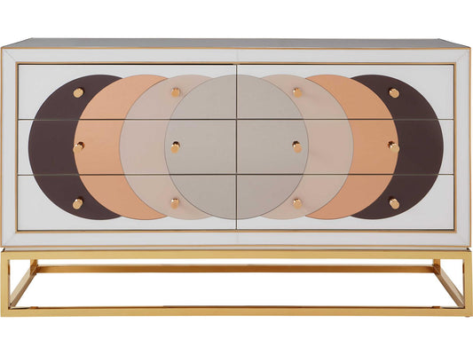 Chambeige 58-Inch Sideboard with Mirrored Glass and Polished Brass