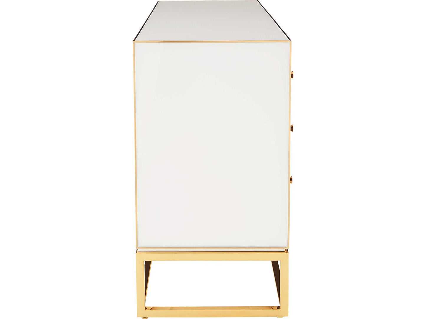Chambeige 58-Inch Sideboard with Mirrored Glass and Polished Brass