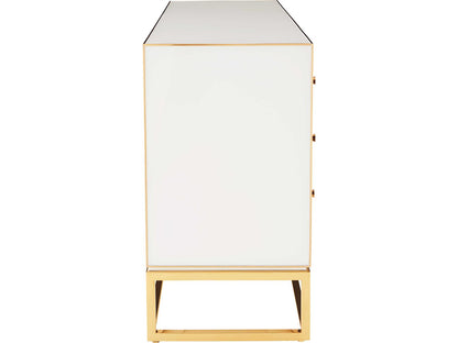 Chambeige 58-Inch Sideboard with Mirrored Glass and Polished Brass