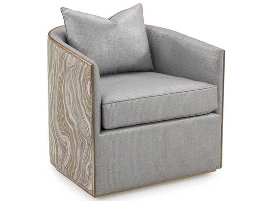 Sonoma Swivel Accent Chair in Gray with Nickel Nailhead Trim