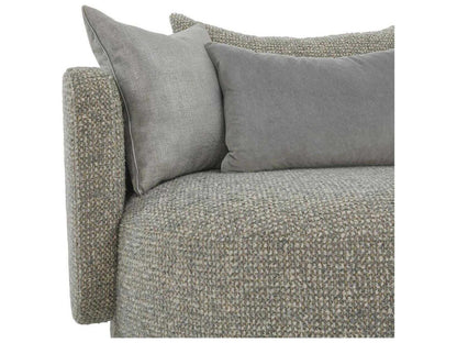 Soledad Swivel Lounger in Poplin Granite Fabric with Polished Stainless Steel Base