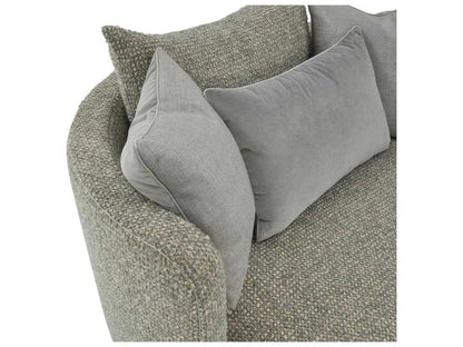 Soledad Swivel Lounger in Poplin Granite Fabric with Polished Stainless Steel Base