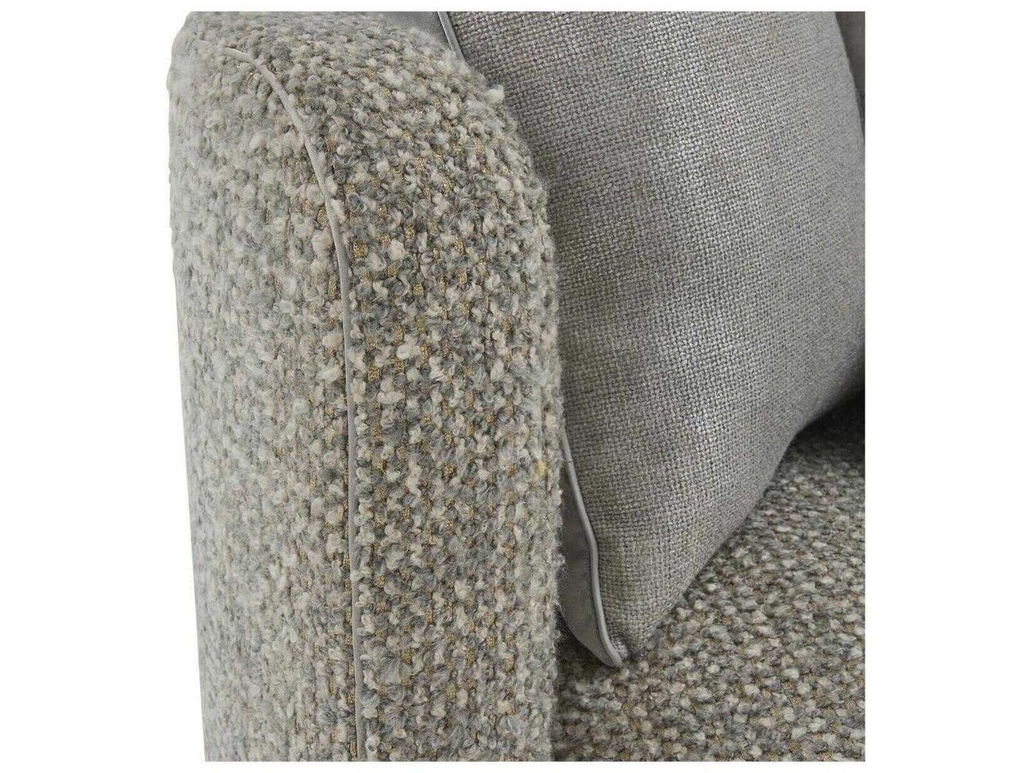 Soledad Swivel Lounger in Poplin Granite Fabric with Polished Stainless Steel Base