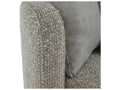 Soledad Swivel Lounger in Poplin Granite Fabric with Polished Stainless Steel Base