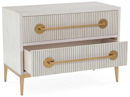 Carlyle 2-Drawer Ash Wood Nightstand in Ash Beluga