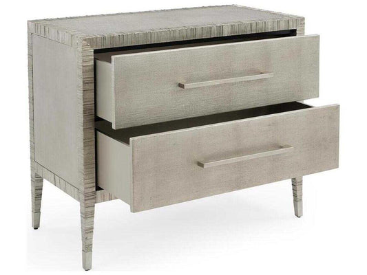 Carraway 2-Drawer Silver Nightstand