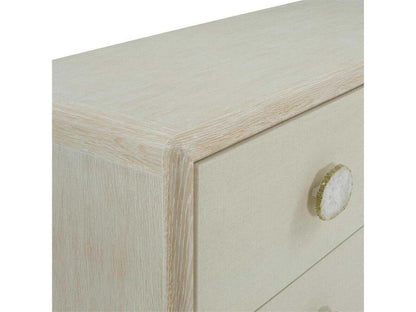 Alba 6-Drawer Oak Wood Dresser with White Agate Handles