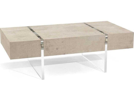 Loftus Rectangle Coffee Table in Tiza Gesso and Acrylic