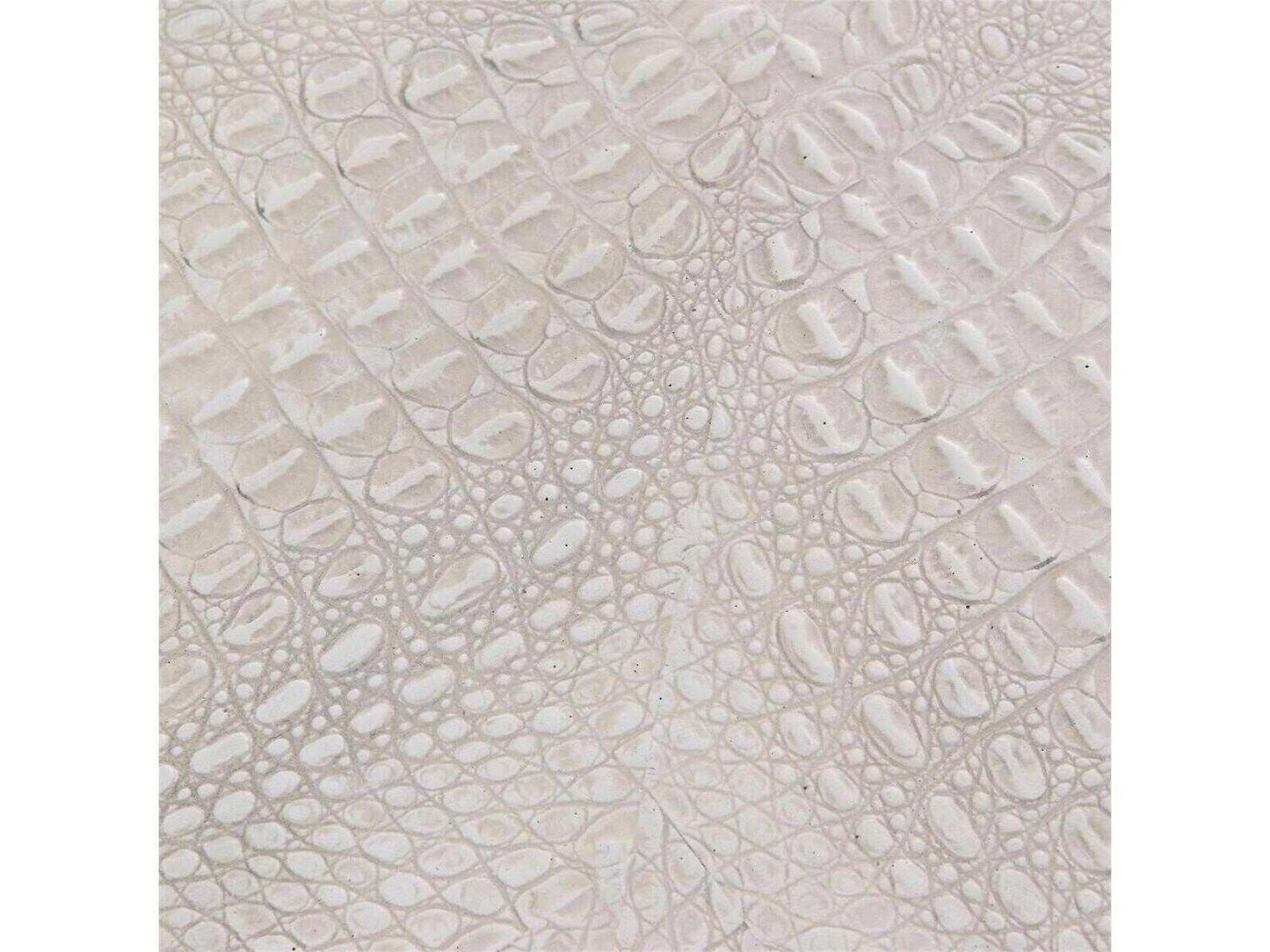 Kano Square Resin White Coffee Table with Crocodile Pattern