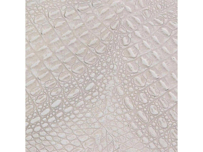 Kano Square Resin White Coffee Table with Crocodile Pattern