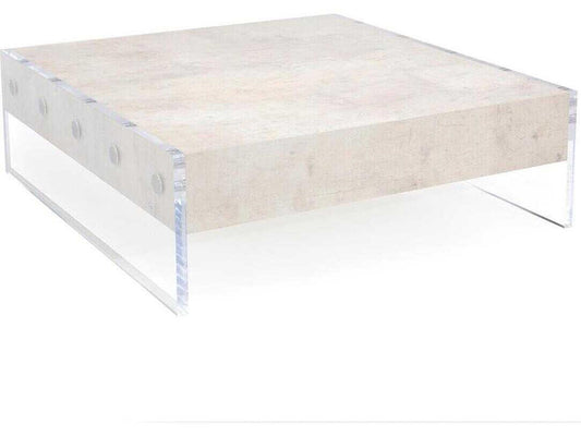 Mark McDowell Besson Square Coffee Table in White Tiza Gesso