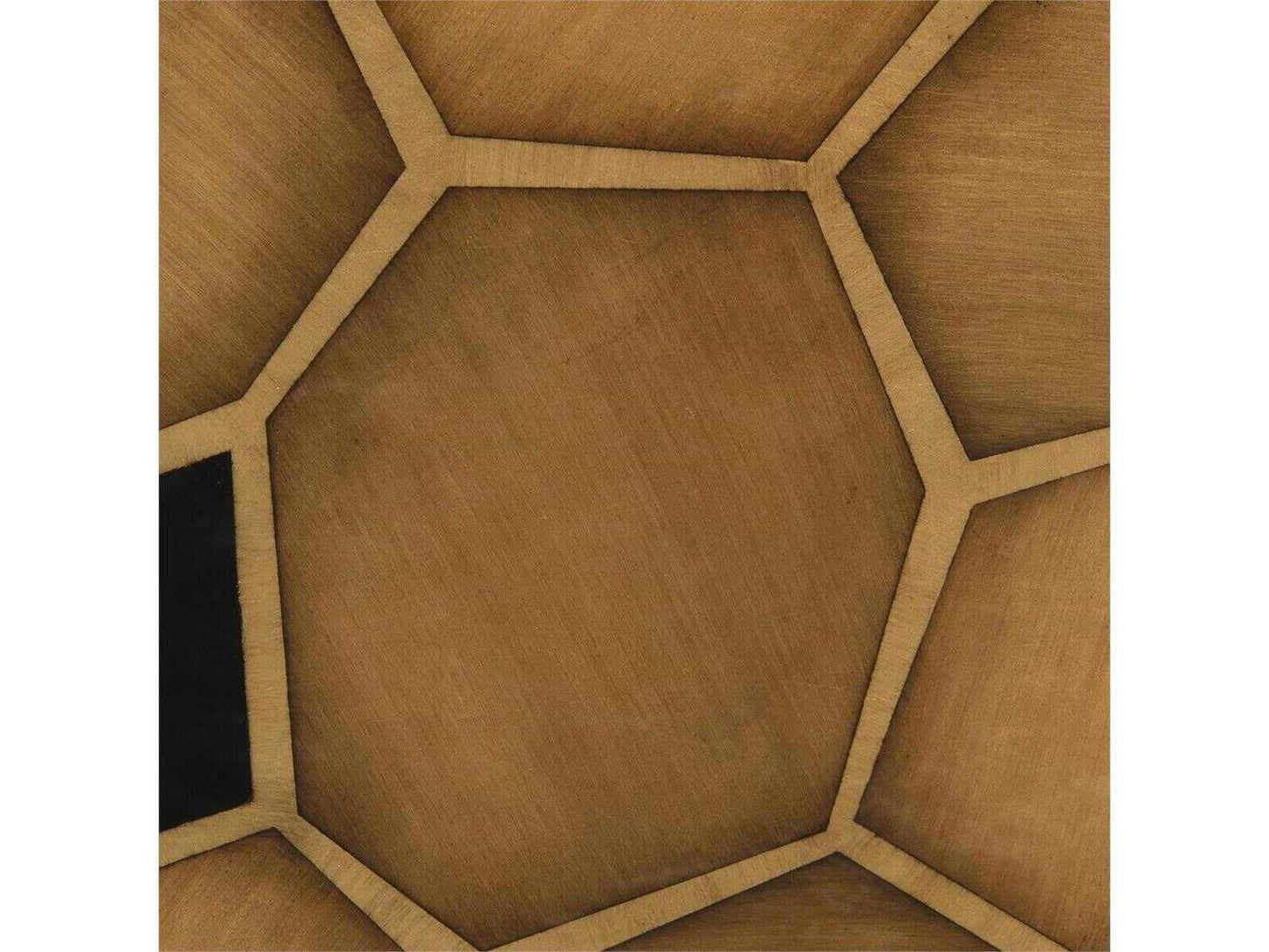 Honeycomb Black Glass Credenza with Gold Framing