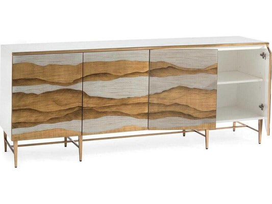 Sutton Place 84 Inch Sideboard Beluga with Etruscan Gold Accents