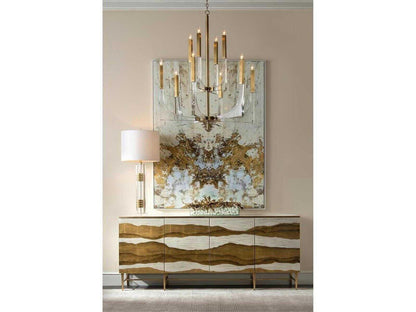 Sutton Place 84 Inch Sideboard Beluga with Etruscan Gold Accents