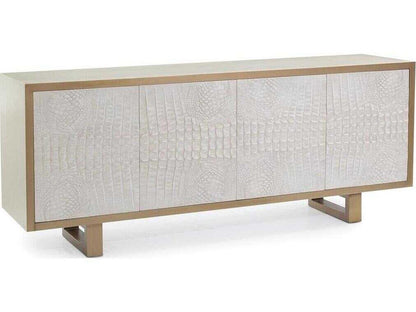 Kano Sideboard Book-Matched Faux Crocodile Pattern with Brushed Brass