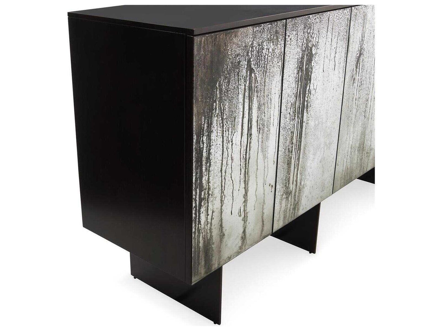 Rainfall 6-Door Sideboard Espresso Wood with Sculpture Bronze Legs