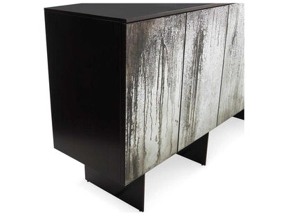 Rainfall 6-Door Sideboard Espresso Wood with Sculpture Bronze Legs