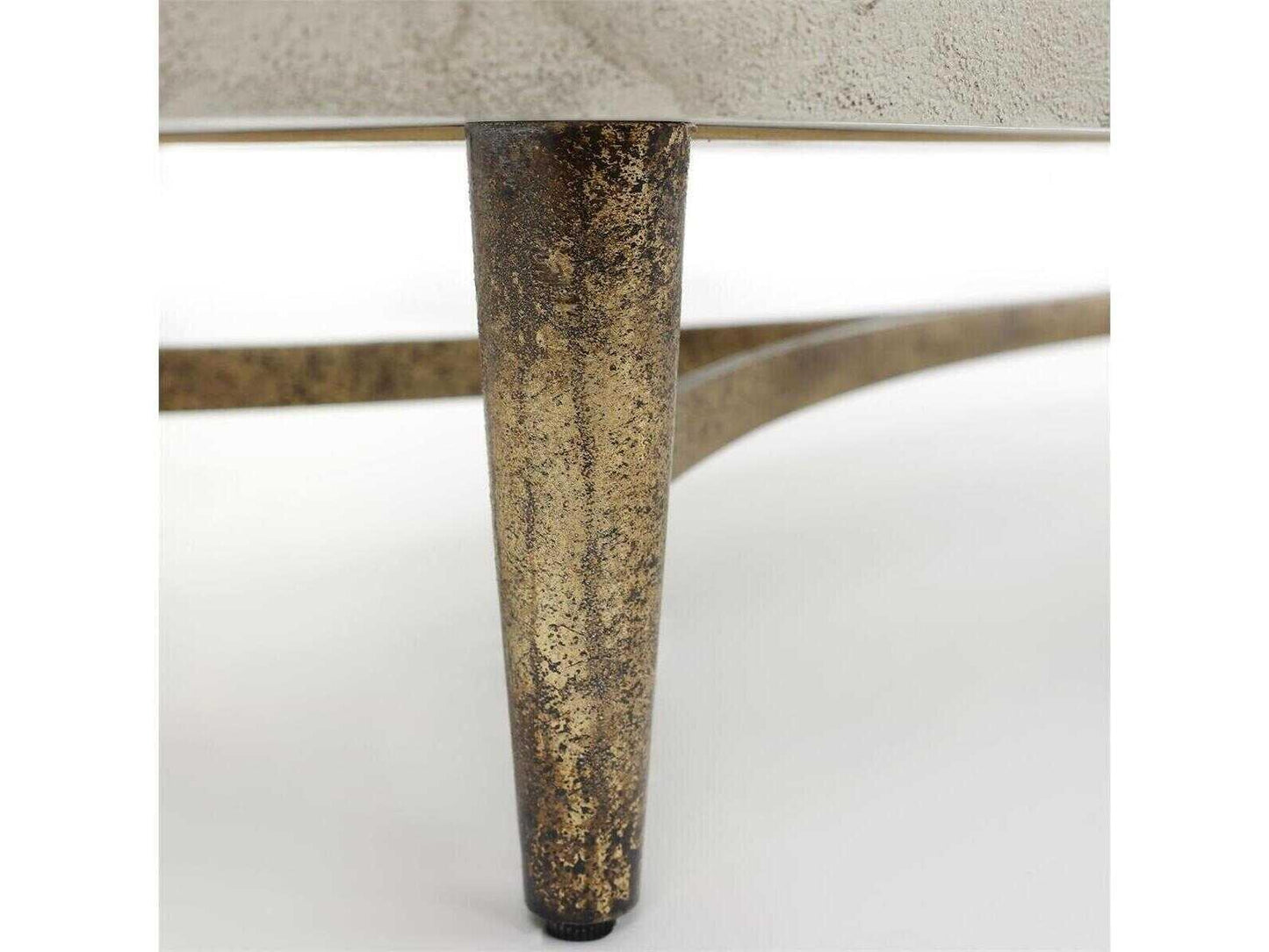 Chardon 94-Inch Six-Door Credenza with Limestone and Gold Stucco Finish