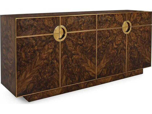Hestra 84 Inch Sideboard Zebrano and Celtis Wood Lucerne Finish