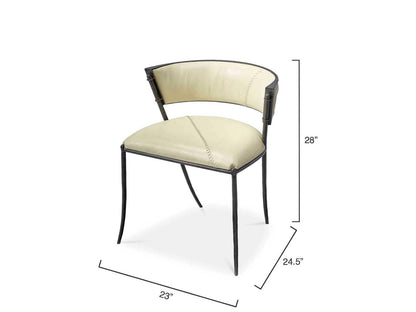 Nevado Leather Upholstered Side Dining Chair in Black