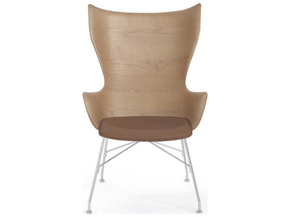 K Wood 4917 Accent Chair in Dark Ash with Chrome Frame