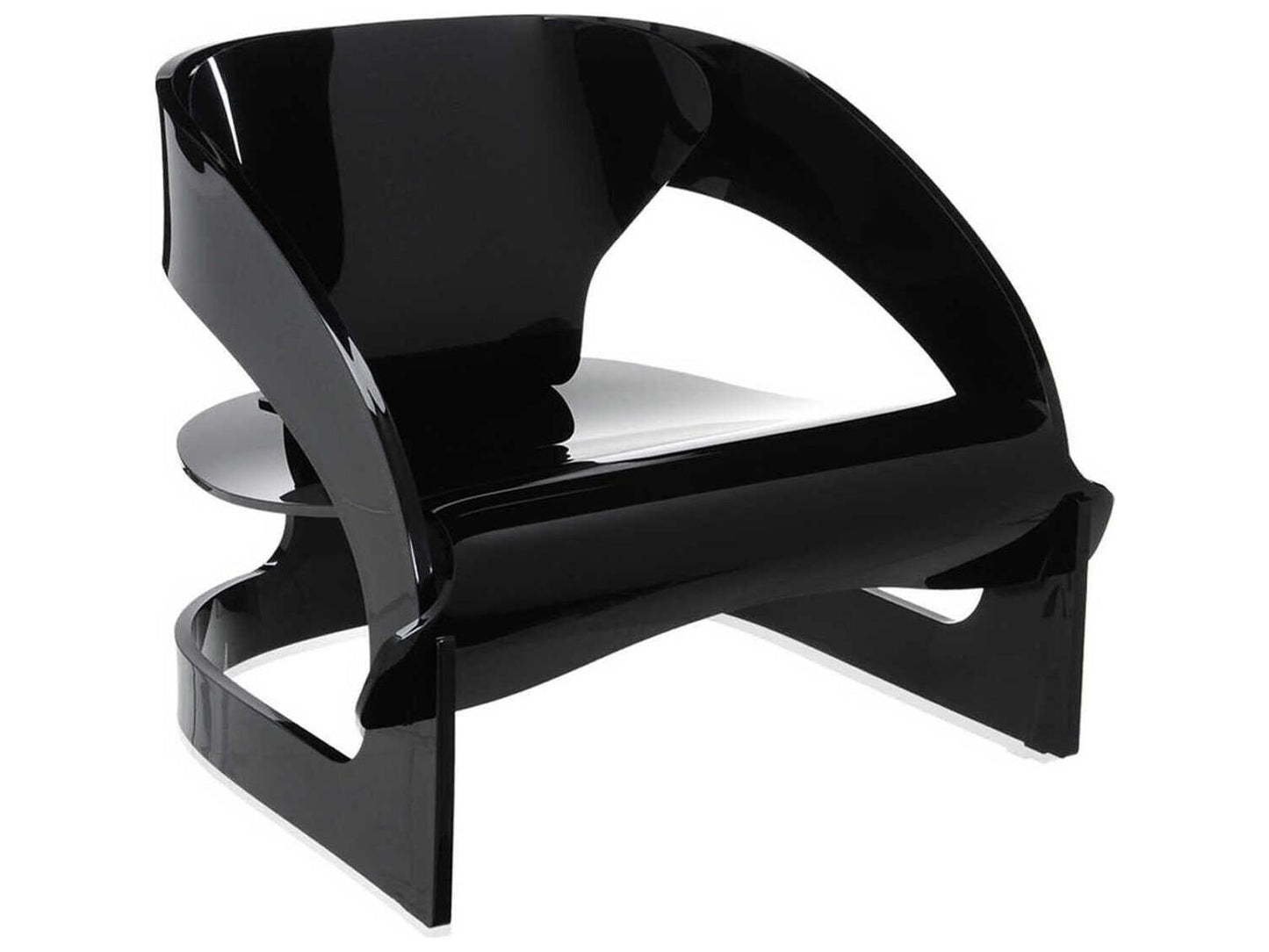 Joe Colombo Iconic PMMA Accent Chair in Opaque Black