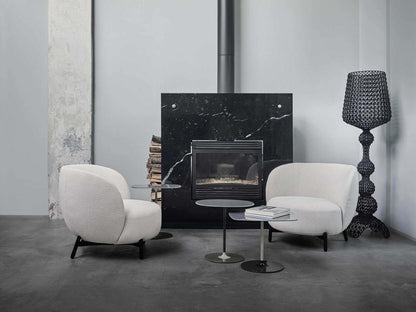 Lunam White Fabric Accent Armchair by Patricia Urquiola