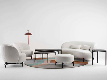 Lunam White Fabric Accent Armchair by Patricia Urquiola