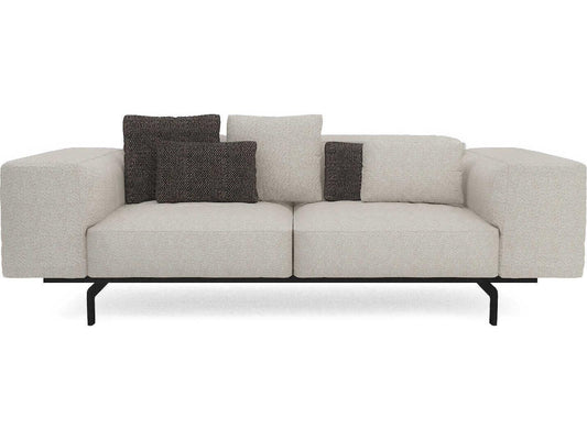 Largo 2-Seat Gubbio Ecru Beige Fabric Sofa