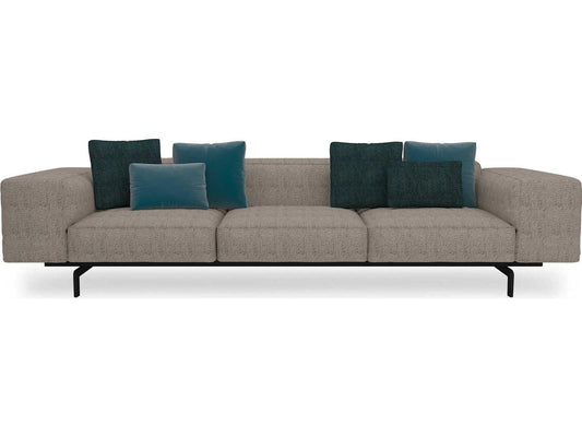 Largo 3-Seat Upholstered Sofa in Gubbio Sand Beige Fabric